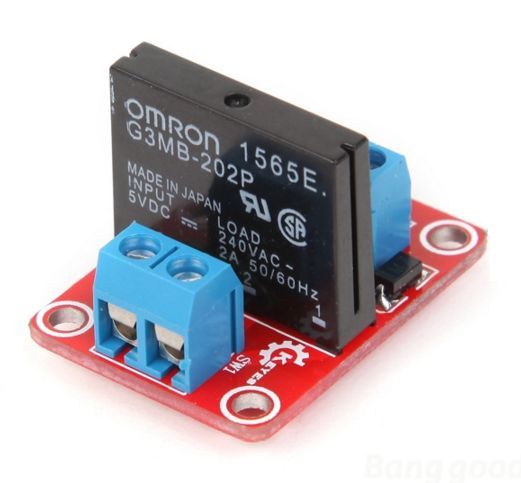 Relais Solid State module 5V, 1x240V/2A NO met low level trigger